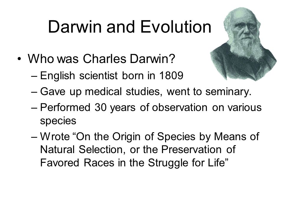 Charles darwin and the theory of evolution